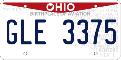 OH license plate GLE3375