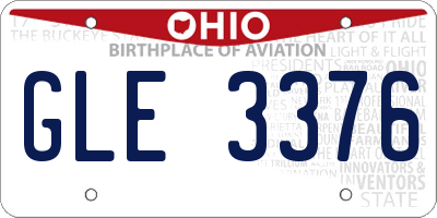 OH license plate GLE3376