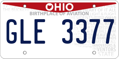 OH license plate GLE3377
