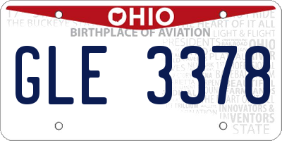OH license plate GLE3378
