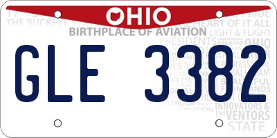 OH license plate GLE3382