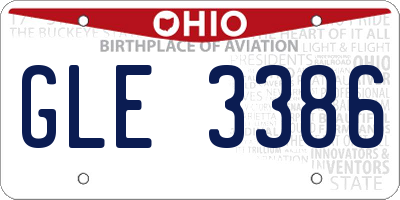 OH license plate GLE3386