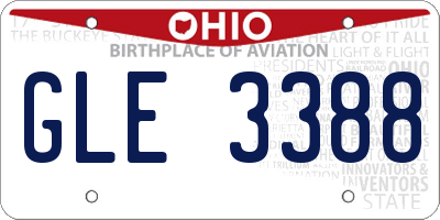 OH license plate GLE3388
