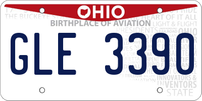OH license plate GLE3390