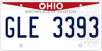 OH license plate GLE3393