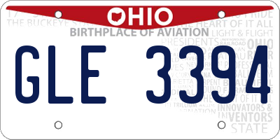 OH license plate GLE3394