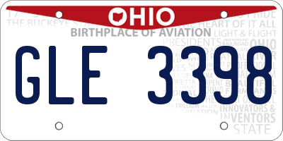 OH license plate GLE3398