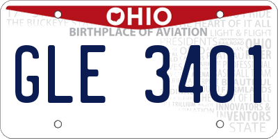OH license plate GLE3401