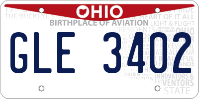 OH license plate GLE3402