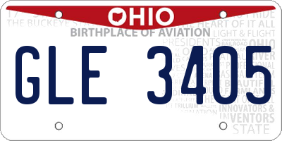 OH license plate GLE3405
