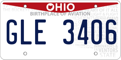 OH license plate GLE3406
