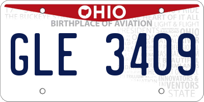 OH license plate GLE3409