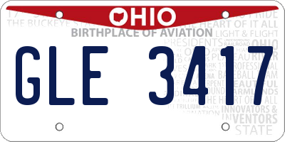 OH license plate GLE3417