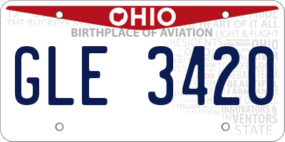 OH license plate GLE3420