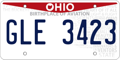 OH license plate GLE3423