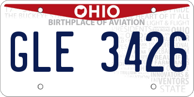 OH license plate GLE3426