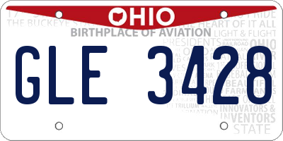 OH license plate GLE3428