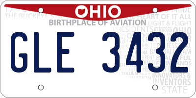 OH license plate GLE3432