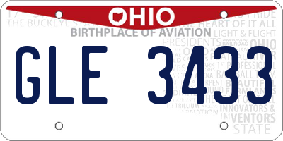 OH license plate GLE3433
