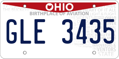 OH license plate GLE3435