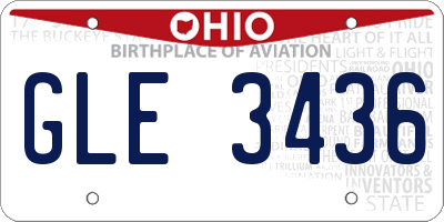 OH license plate GLE3436