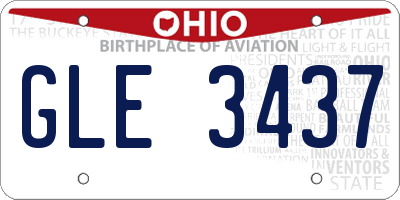 OH license plate GLE3437
