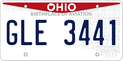 OH license plate GLE3441