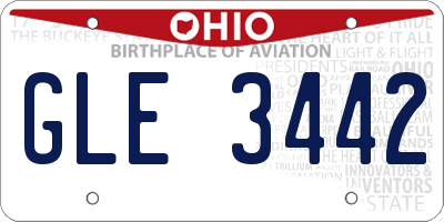 OH license plate GLE3442
