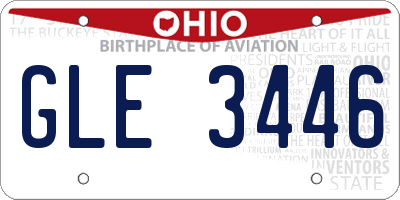 OH license plate GLE3446