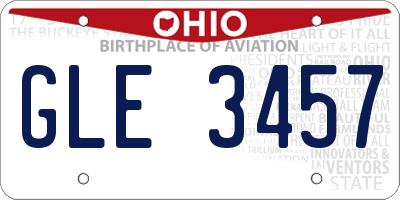 OH license plate GLE3457