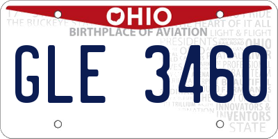 OH license plate GLE3460