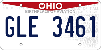 OH license plate GLE3461