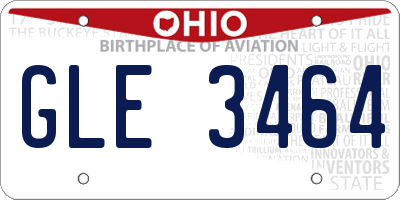 OH license plate GLE3464