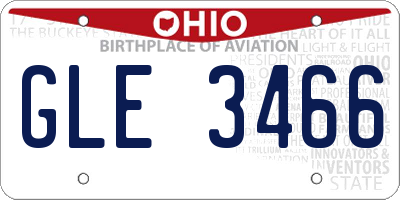 OH license plate GLE3466