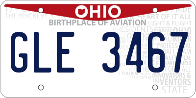 OH license plate GLE3467