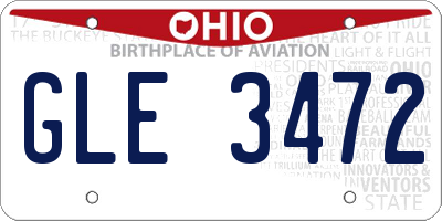 OH license plate GLE3472