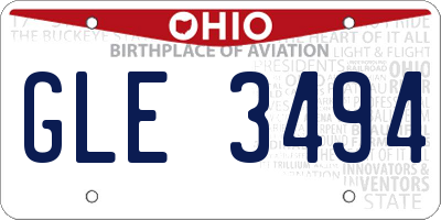 OH license plate GLE3494