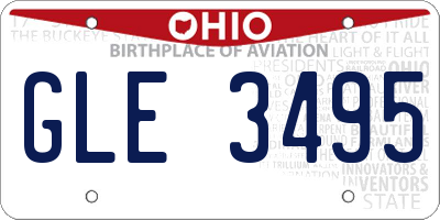 OH license plate GLE3495