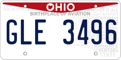 OH license plate GLE3496