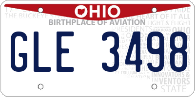 OH license plate GLE3498