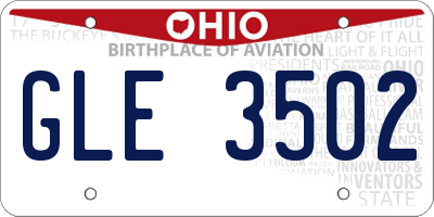 OH license plate GLE3502