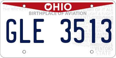 OH license plate GLE3513