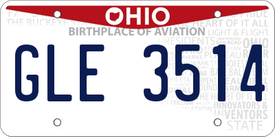 OH license plate GLE3514
