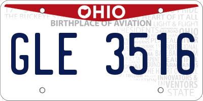 OH license plate GLE3516