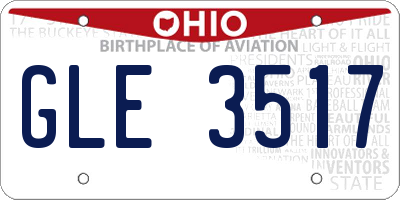 OH license plate GLE3517