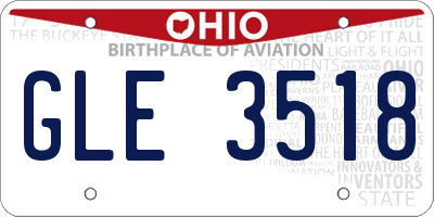 OH license plate GLE3518