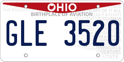 OH license plate GLE3520
