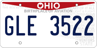 OH license plate GLE3522