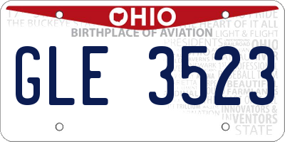 OH license plate GLE3523