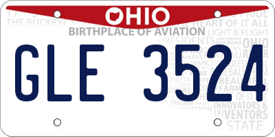 OH license plate GLE3524